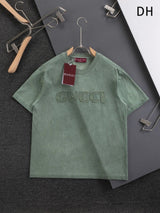 Gucci T-shirt Chest Letter Patch Embroidery logo round Neck Short Sleeve25ss New pure cotton T Unisex T-Shirt OS Loose Fit Base Shirt Top Half Sleeve T-Shirt