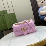 Gucci Women's Bag Top version 【High Version Original Leather】2024Early Spring New marmont Mermaid Laser Magic Color Ma Meng Bao's Home Mermaid Magic Color Pearl Color Love Chain Bag Ma Meng Fang Fat Bag443497