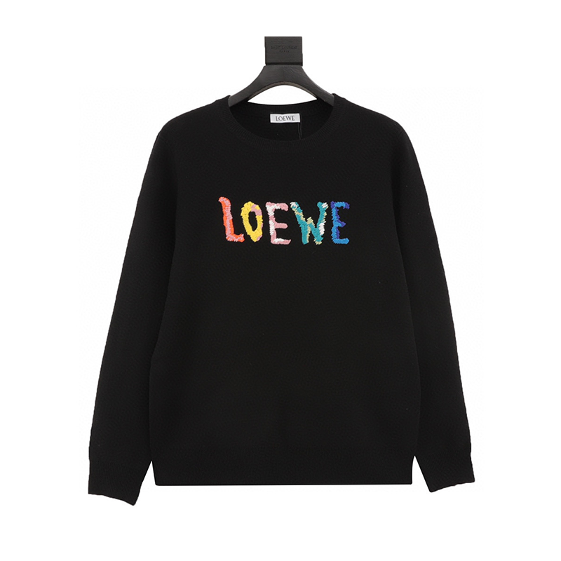 LOEWE Sweater Weathering Woven Embroidered Sweater for Men and Women