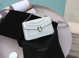 BVLGARI Bag Top version SerpentiForever Pearl White Handbag Cowhide Bag Decorated with a Snake's Head File Holder Chain Bag Portable Shoulder Messenger Bag Women's Bag