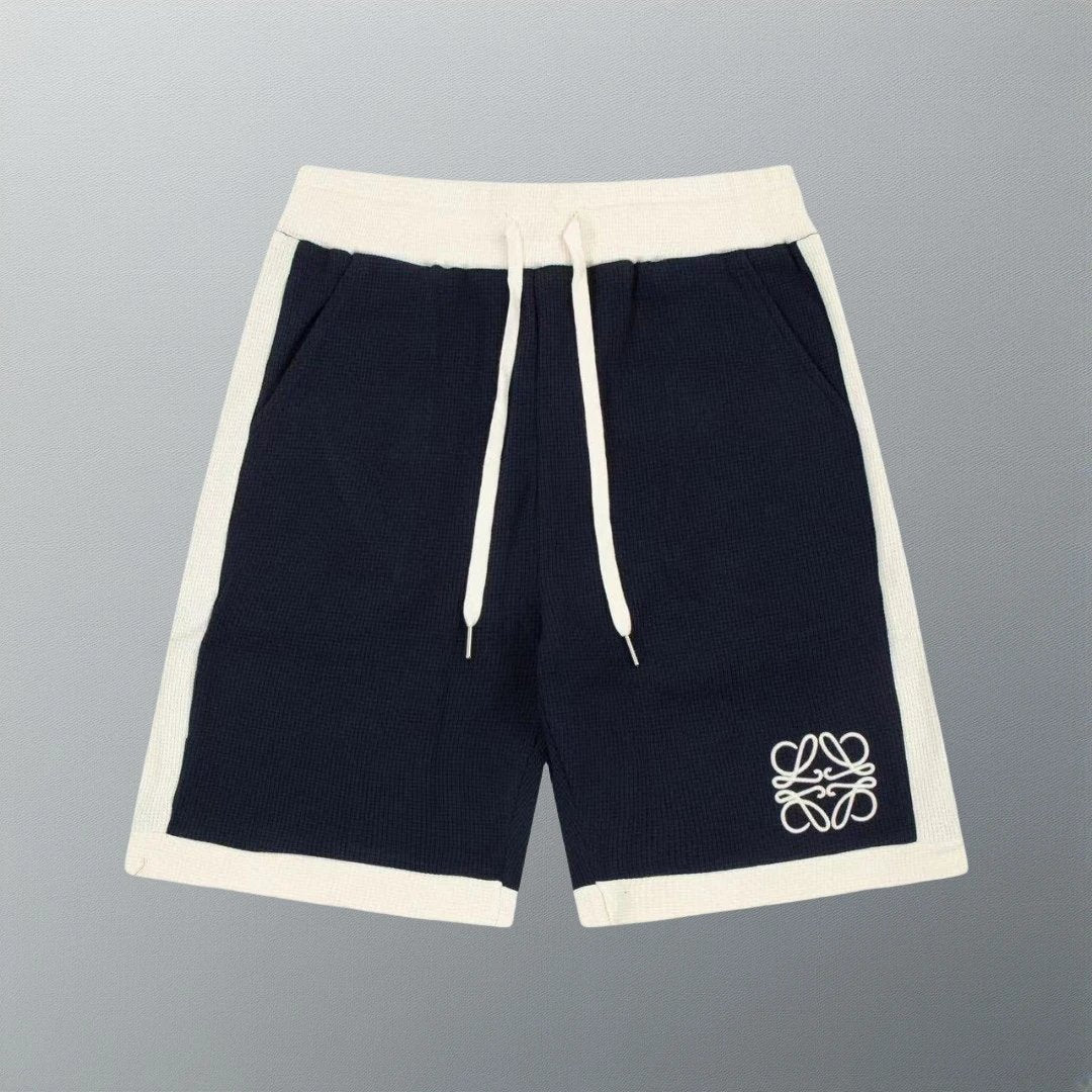 LOEWE Shorts Classic Waffle Pattern logo Embroidered Shorts Knee-Length Shorts25ss New Heavy Drawstring American Style Casual Summer Pants5Two-in-One Casual Sweatpants for Men and Women, Pure Cotton Joggers