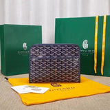 Goyard Bag Top version Original Single Zipper Wash Bag Clutch Unisex Men's and Women's Bags with Imported First Layer Cowhide Clutch