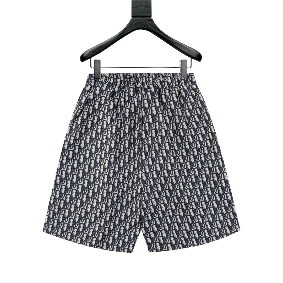 Dior shorts Allover Letter Print logo Five-point Shorts25ss New Drawstring Casual Pants for Men and Women, Summer Style5Two-in-One Casual Sweatpants Pure Cotton Joggers