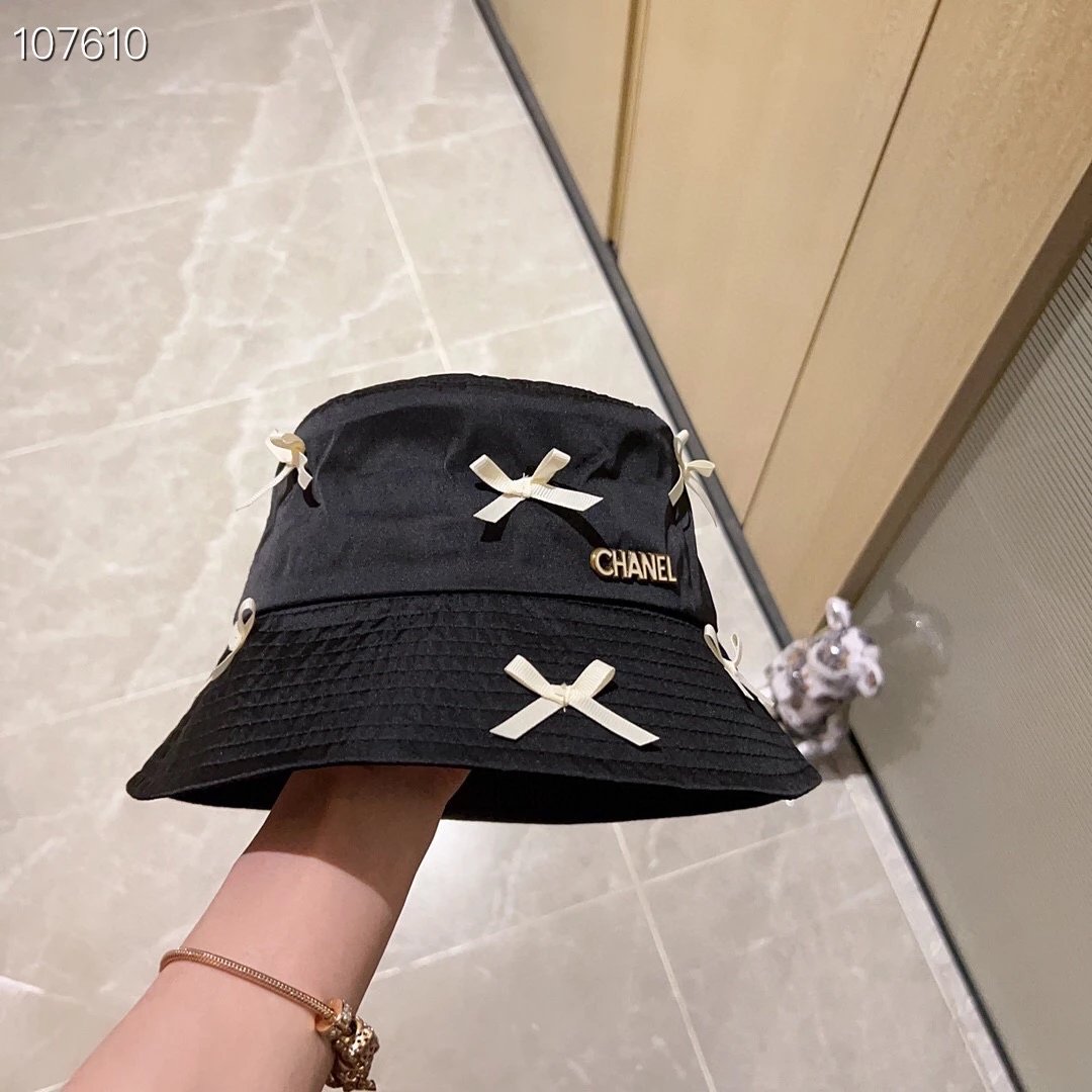 Chanel Hat High Quality with Dustproof Bag2023New Bow Gentle Bucket Hat，The Holiday Style Is Super Easy to Match，Hurry up and Buy It！