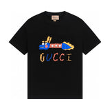 Gucci T-shirt Cartoon Dragon Print on the Chest logo round Neck Short Sleeve25ss New Pure Cotton Unisex Style T T-shirt OS Loose Fit Base Shirt Half Sleeve T-Shirt Top Half Sleeve