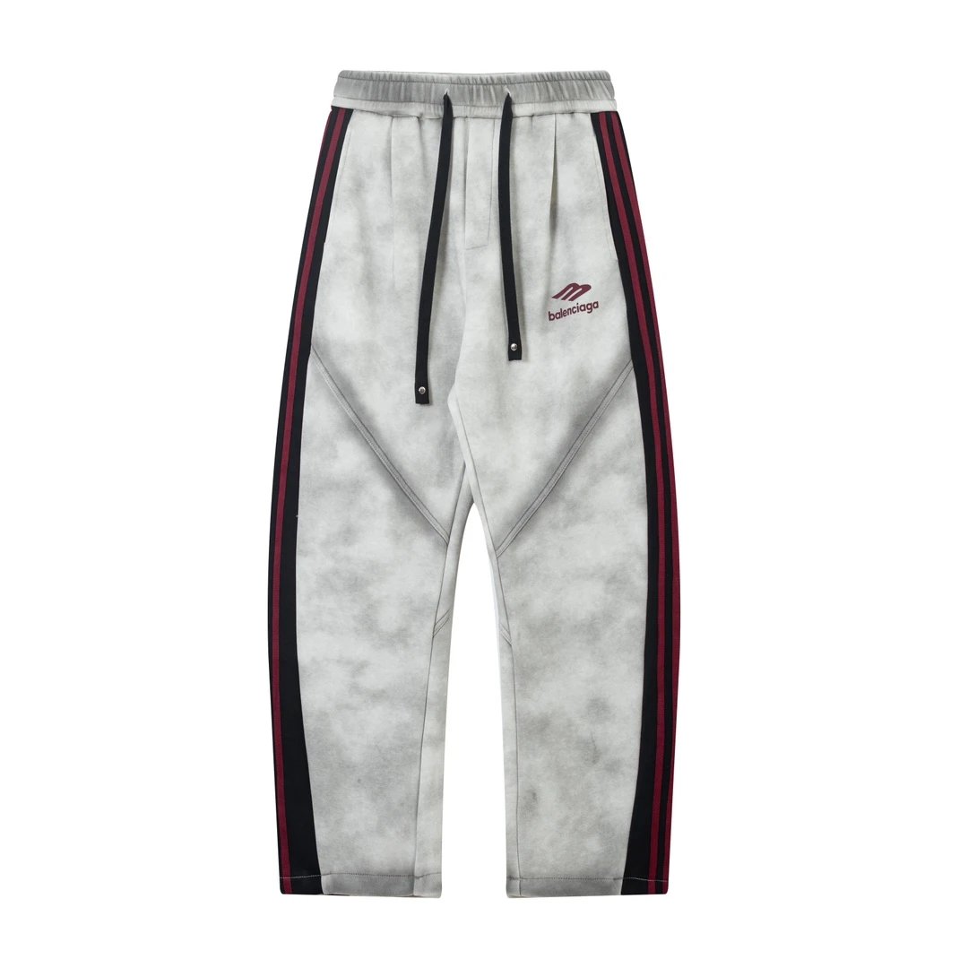 Balenciaga Sweatpants Color Matching logo Straight Leg Sweatpants Sports Pants Autumn Unisex Long Pants Drawstring Winter Loose Plus Size Casual Pants Color Block
