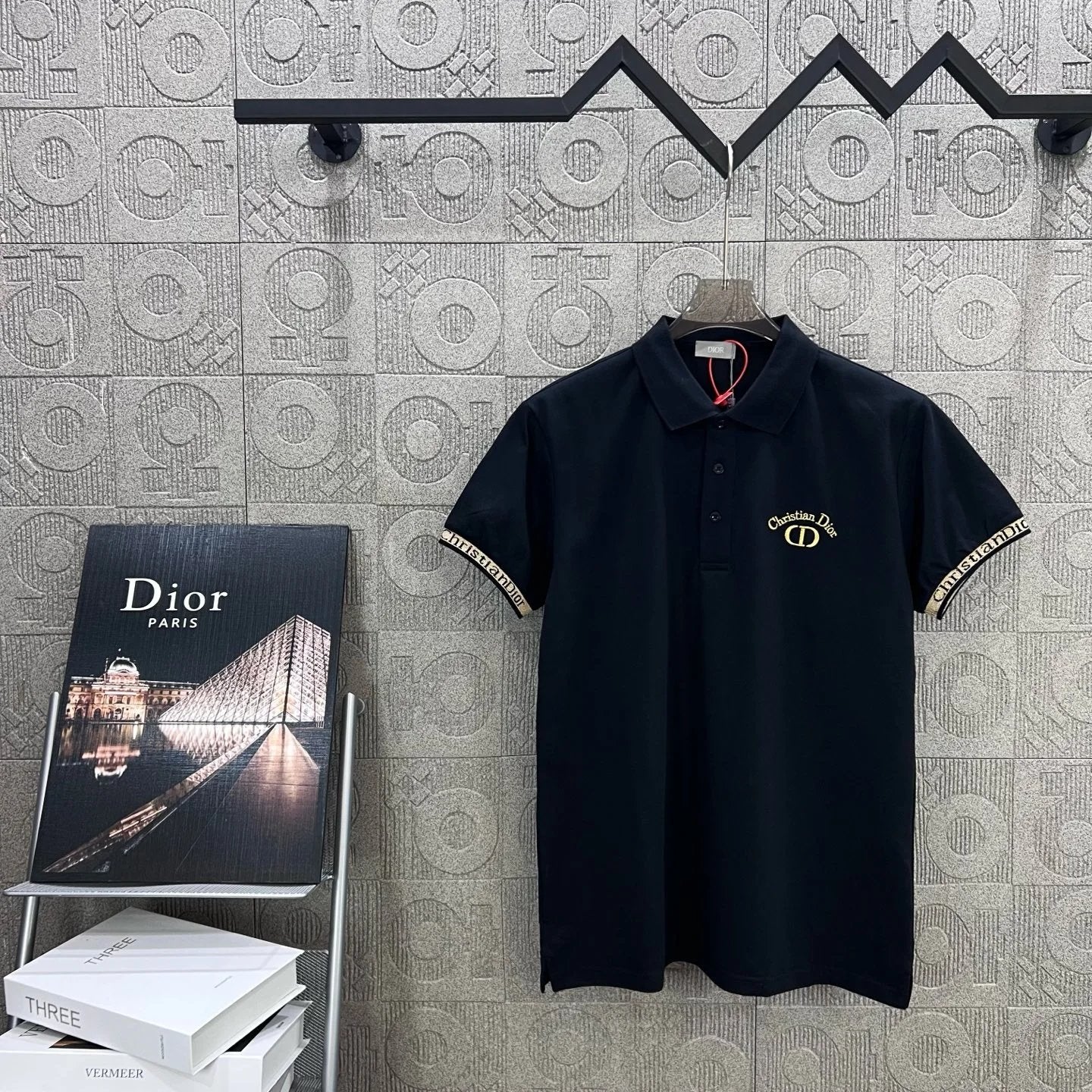 Dior T-shirt Chest Letters logo Embroidery POLO Short Sleeve Turn-down Collar Shirt Unisex Summer Loose Fit T Business Commuter Short Sleeve Shirt Plus Size