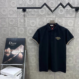 Dior T-shirt Chest Letters logo Embroidery POLO Short Sleeve Turn-down Collar Shirt Unisex Summer Loose Fit T Business Commuter Short Sleeve Shirt Plus Size