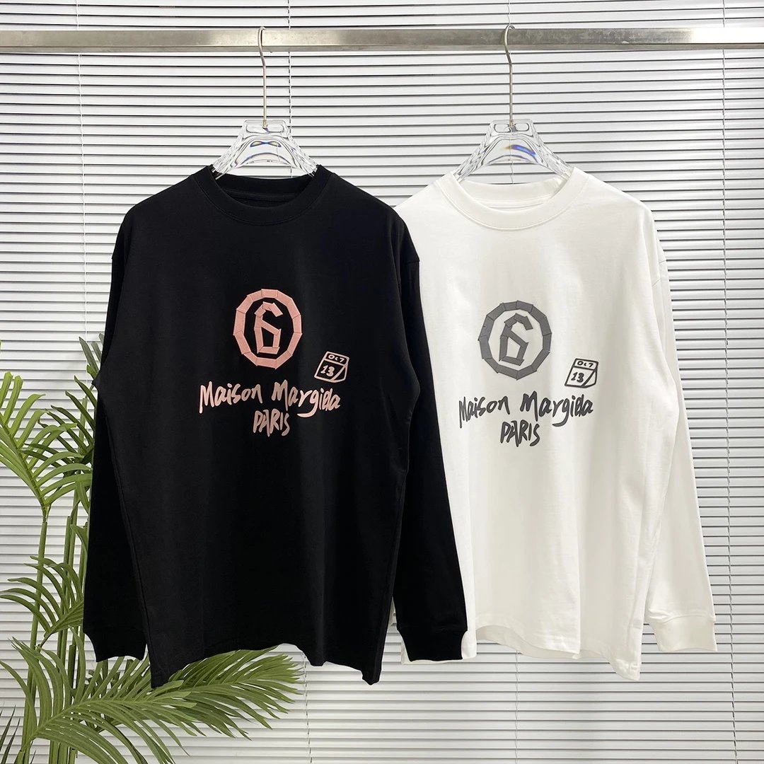 Maison Margiela Hoodie Best-selling new type24s Autumn and Winter Long Sleeve T Round Neck Sweatshirt Long Sleeve Base Shirt Outerwear Trendy Unisex Sports Casual Loose Fit Versatile Autumn Winter New Arrival