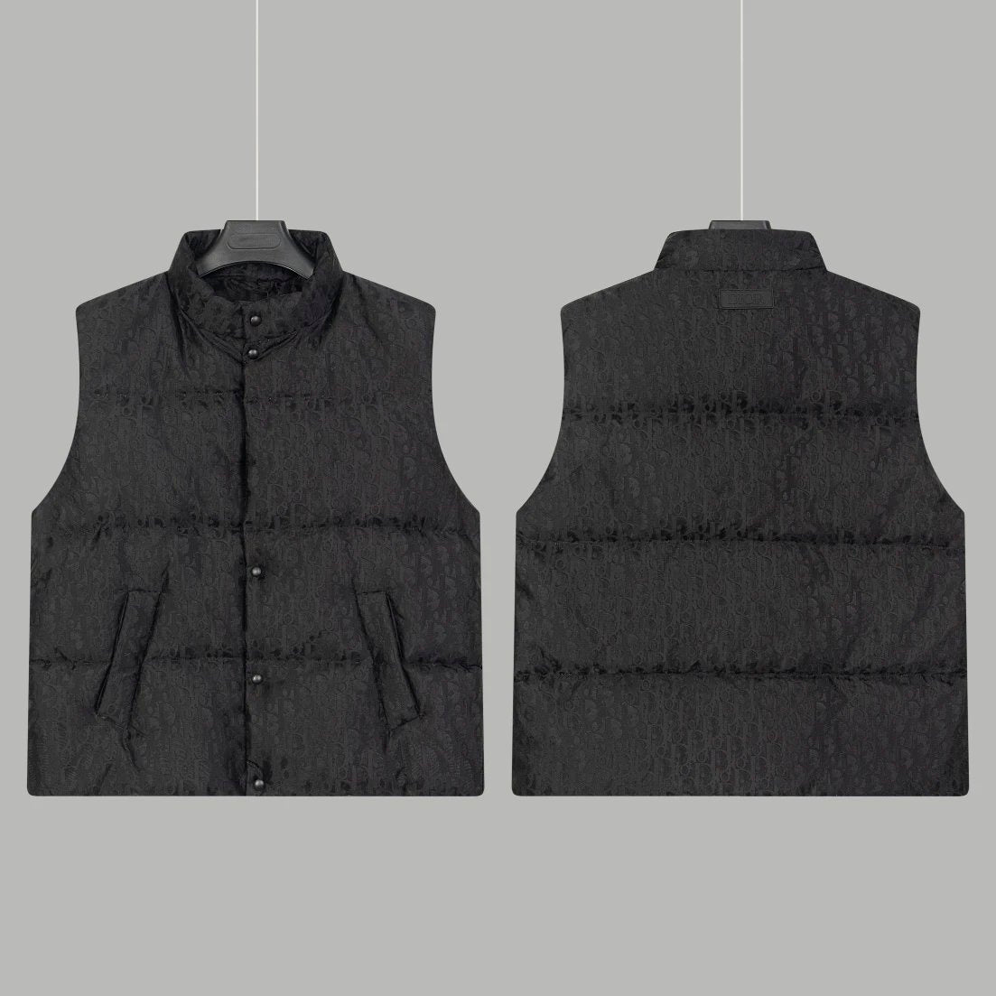 Dior Jackets 25New Nylon Jacquard Down Vest Jacket Unisex Coat