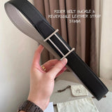 Hermes Belt Top version Exclusive Mobile Phone Real Shot High Quality Double-Sided Imported First Layer Cowhide Men's Belt Double-Sided Available h Home Belt Fashion All-Match Clothes Accessories Width3.8cm