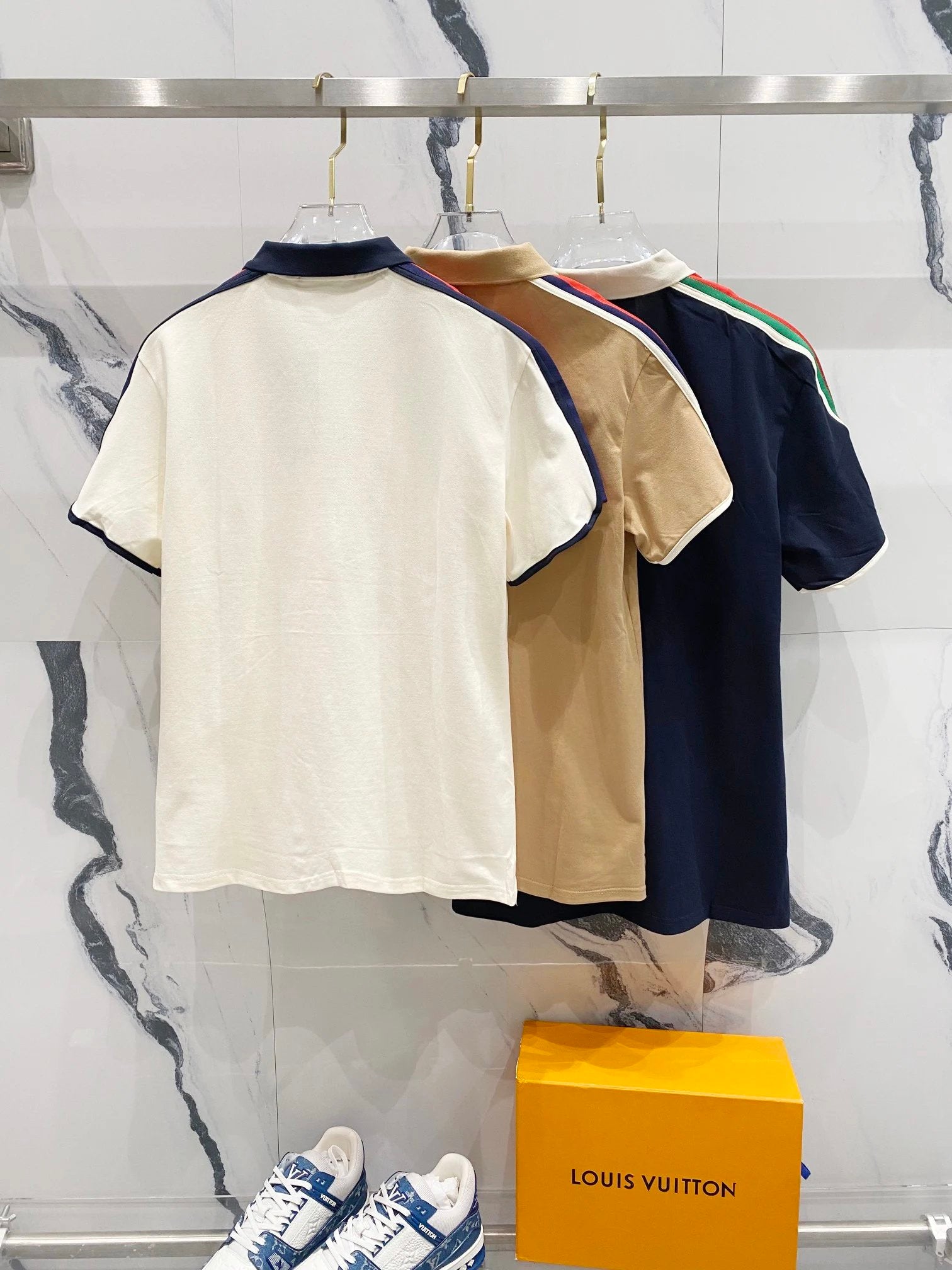 Gucci T-shirt Pocket Embroidered Letters LOGOPOLO Short Sleeve Turn-down Collar Shirt Unisex Summer Solid Color Loose Fit T Business Commuter Short Sleeve Shirt Plus Size T-Shirt
