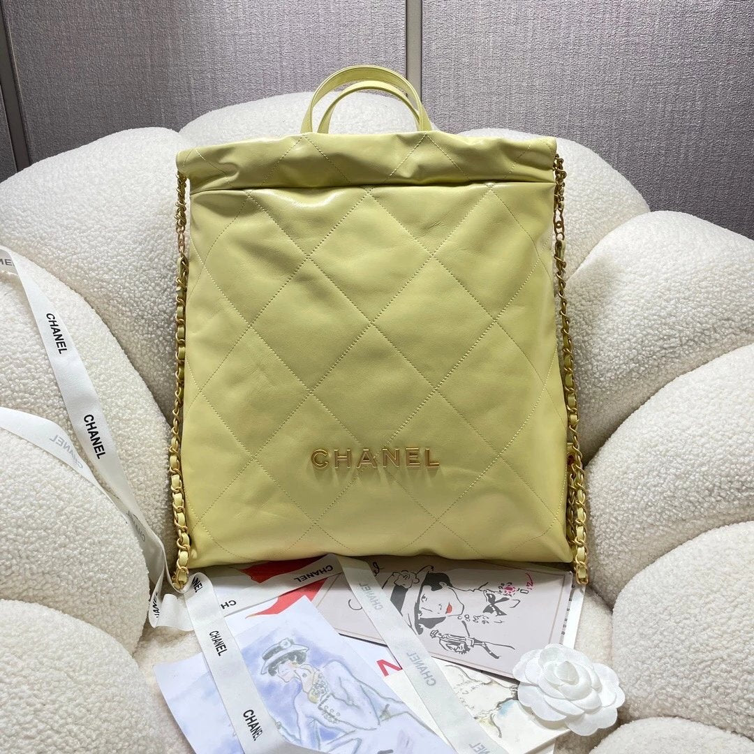 Chanel Women's Bag Top version 【Original Leather Surrogate Shopping】2022New bag22bag Backpack22No. Garbage Bag Backpack22bag Shoulder Bag Hand-Carrying Bag Backpack Shoulder Bag Women's Bag As3313AS3859