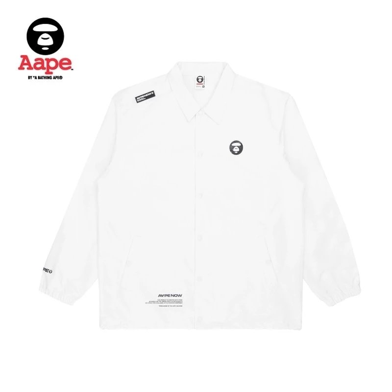 Bape Jackets Top Version Men's Spring and Summer Ape Face Cool Handsome Letter Printed Simple Coach Jacket Jacket