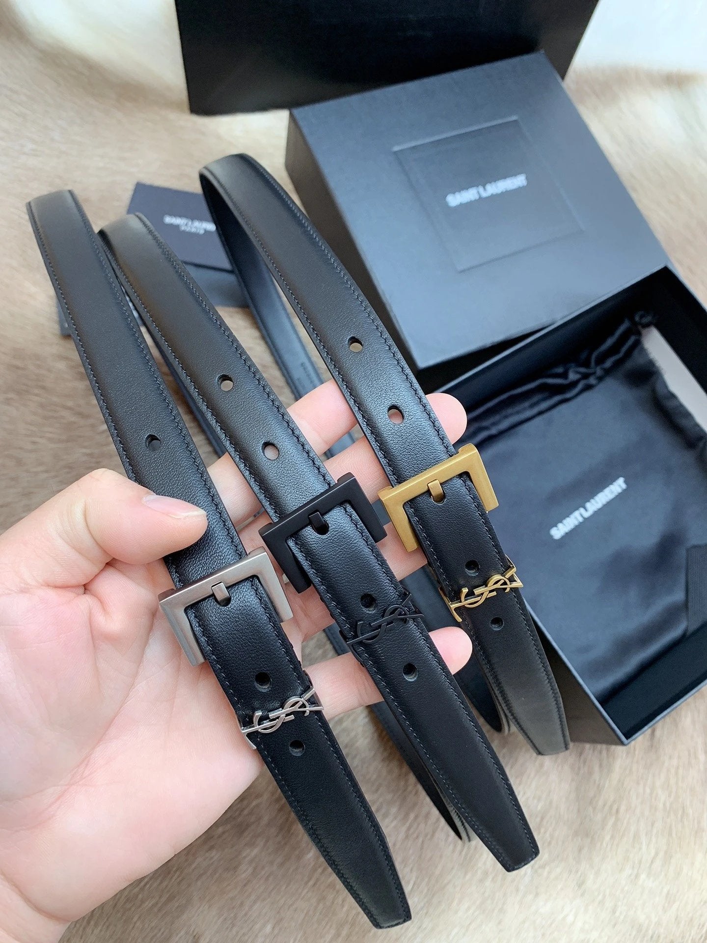 YSL Belt Top version Original Order Belt Female First Layer Cow Leather Belt2.0Women's Belt Calfskin High-Grade Pure Leather Belt Women's Business Casual Belt Belt Women's Belt