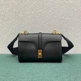 Celine women's bag Top version 【Kowloon Leather Original Leather】New teensoft16Handbag Small Size Wide Shoulder Strap Shoulder Messenger Bag Women's Messenger Bag Sun Yi Same Style Women Bag