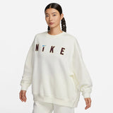 Nike Women's Sweater round-Neck with Fleece Lining Knitted Sports Top Casual Loose Pullover FV4012