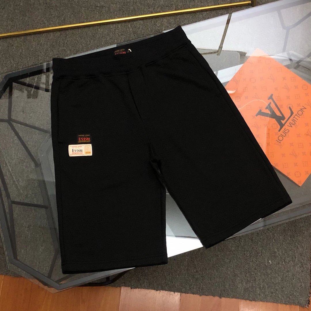 Evisu Shorts Top Version Counter Same Style Men's and Women's New Tide Brand Trendy Casual Sports Pants Fifth Pants2024Summer shorts