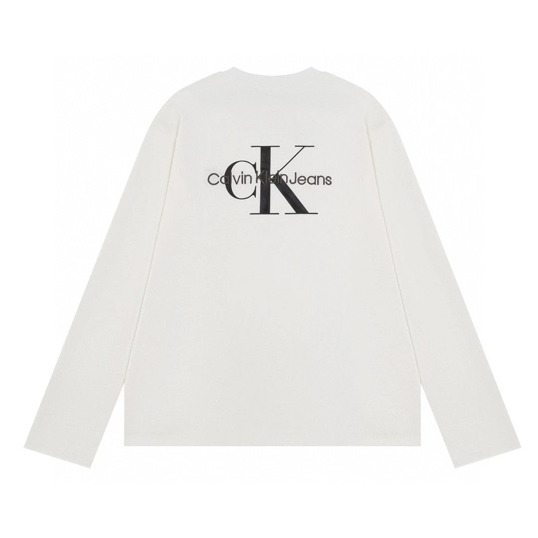 Calvin Klein Hoodie Top Version Autumn New Women's Leisure Commute Embroidered Solid Color Bottoming Long Sleeve T T-shirt