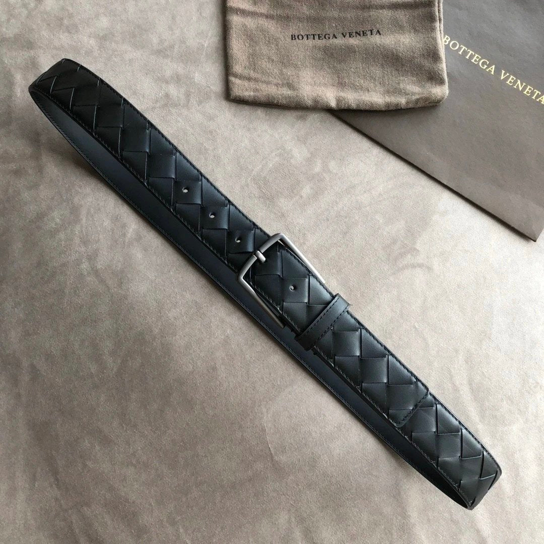 Bottega Veneta Belt 【First Layer Cowhide】Counter Version Free Packaging New Belt Men's First Layer Cowhide Hand-Woven Calfskin Belt Fashion All-Matching3.5cm Pant Belt Men and Women Business Casual Belt Belt Men's Leather Belt Bottega Belt