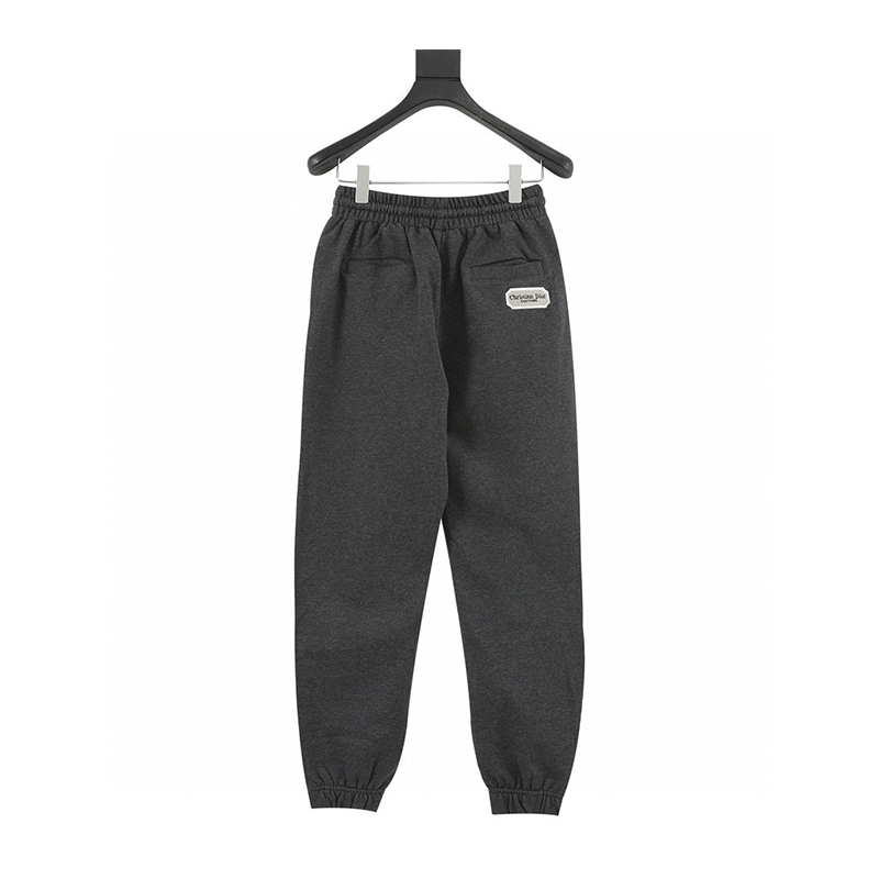 Dior Sweatpants Xiaodi Dark Gray Terry Cotton Men's and Women's Same Casual Sports Pants Men's and Women's Same Style