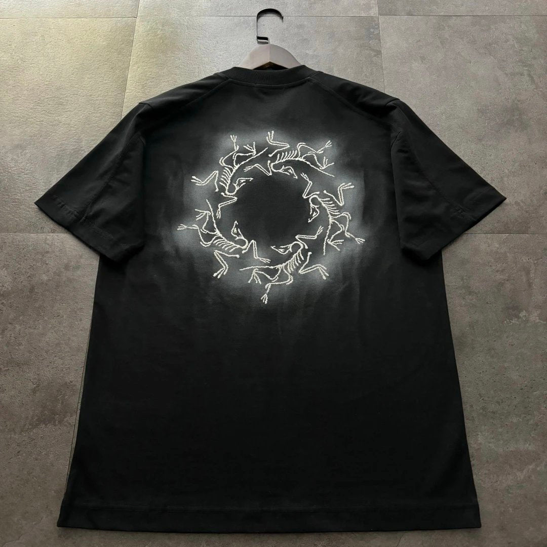 Arc'teryx T-shirt Round Frame Embroidery on the Back logo round Neck Short Sleeve25ss New Pure Cotton Unisex Style T T-shirt OS Loose Fit Base Shirt Top Half Sleeve T-Shirt