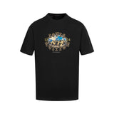 Louis Vuitton LV T-shirt Colorful Sequin Embellished Chest with Rhinestones and Printed Design logo round Neck Short Sleeve25ss New Pure Cotton Unisex Style T T-shirt OS Loose Fit Base Shirt Half Sleeve T-Shirt Top Half Sleeve