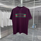 Gucci T-shirt Unique Letter Print on Chest logo round Neck Short Sleeve25ss New Pure Cotton Unisex Style T T-shirt OS Loose Fit Base Shirt Top Half Sleeve T-Shirt
