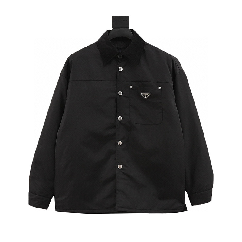 PRADA Jackets  Triangle Mark Nylon Lapel Basic Coat for Men and Women