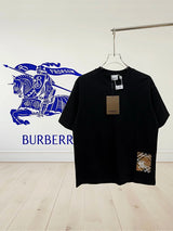 Burberry T-shirt Micro Label Patch Identification logo round Neck Short Sleeve25ss New Pure Cotton Unisex Style T Casual T-Shirt Base Layer Shirt OS Loose design
