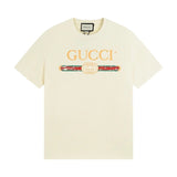 Gucci T-shirt Chest Letter Print logo round Neck Short Sleeve25ss New Pure Cotton Unisex Style T Casual T-Shirt Base Layer Shirt OS Loose Fit Half Sleeve Top Plus Size