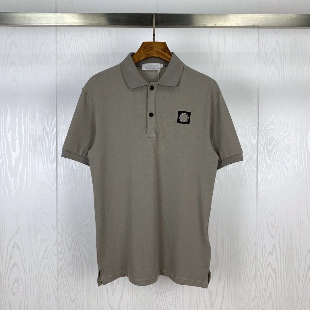 Stone Island T-shirt Summer New European and American Fashion Brand Compass Embroidery polo Short Sleeve Men and Women Same Style Loose Cotton T T-shirt One Piece Dropshipping