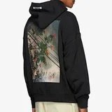 ESSENTIALS Hoodie Top Verified Double Line High Street Flower Photo with Hooded Fleece Pullover