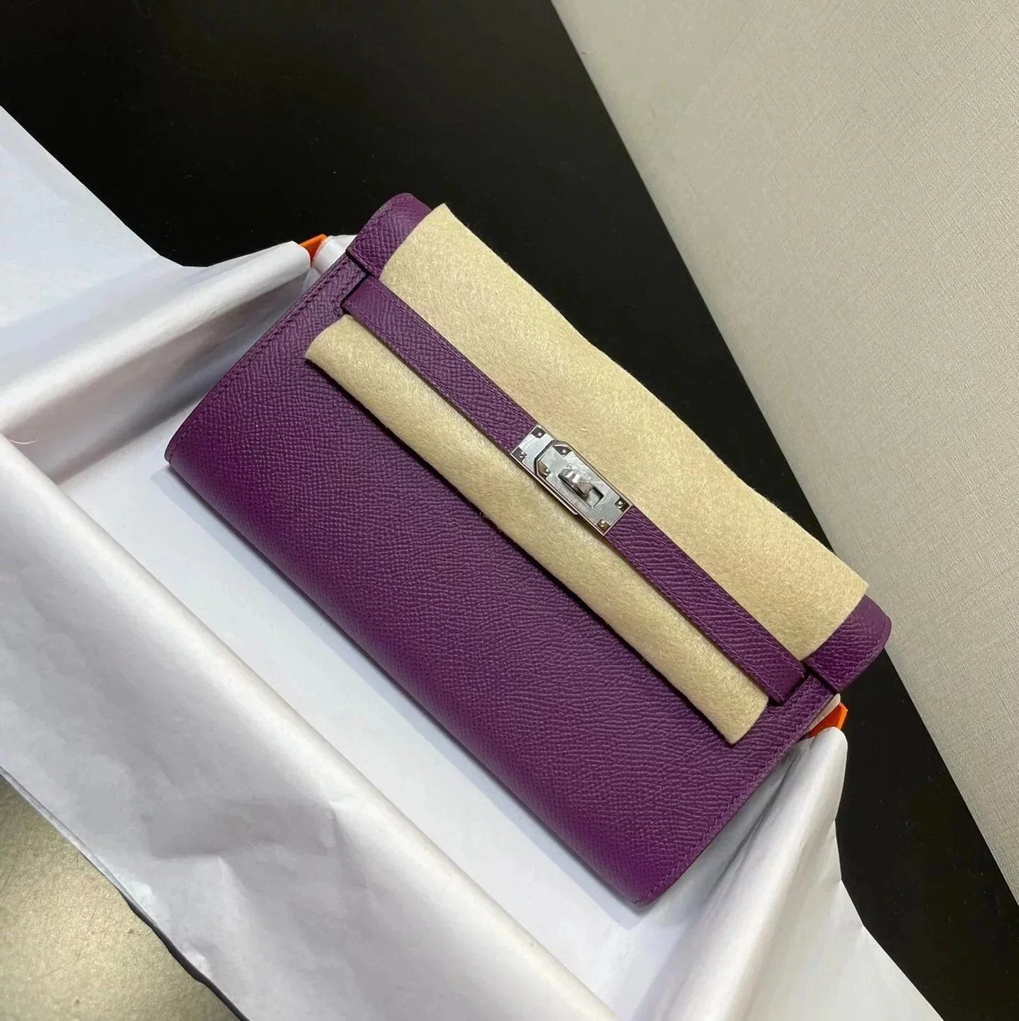 Hermes women's bag Top version hermeskellywoc2021New Second Generation Mini Kelly Bag togoWOC Import Epsom Women's Leather Shoulder Crossbody Bag