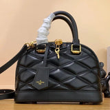 Louis Vuitton LV Women's Bag Top version 【High Version Original Leather】New Diamond Quilted Pattern A1maBB Shell Bag Original Sheepskin Shoulder Messenger Bag Portable Women's Bag AlmaBB Handbag M23666