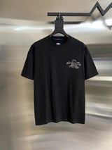 Louis Vuitton LV T-shirt Front Rhinestone Lettering logo round Neck Short Sleeve25ss New Pure Cotton Unisex Style T T-shirt OS Loose Fit Base Shirt Half Sleeve T-Shirt Top Half Sleeve