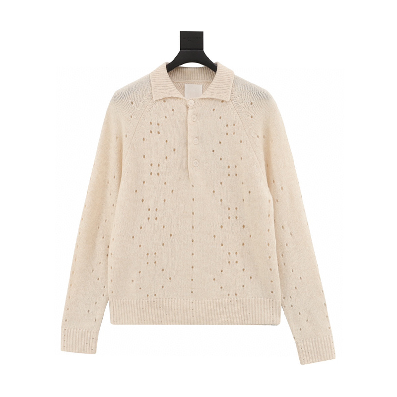 Givenchy Sweater Hollow Wool Lapel Sweater for Men and Women