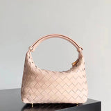 Bottega Veneta Women's Bag Top version 【Super Original Leather】New Wallace Lunch Box Bag Shoulder and Back Lunch Bag Woven hobo Underarm Bag Woven Bag Women's Bag Handbag hobo Bag