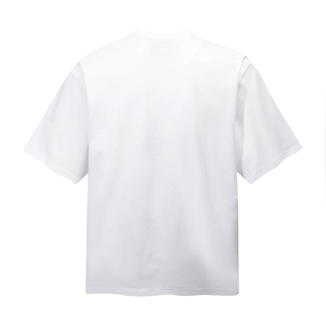 PRADA T-shirt Large Triangle Print on Chest logo round Neck Short Sleeve25ss New Pure Cotton Unisex Style T T-shirt OS Loose Fit Base Shirt Short Sleeve Top T-Shirt