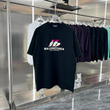 Balenciaga T-shirt Three-Dimensional Silicone logo Round Neck Short Sleeve Pure Cotton Unisex T Shirt Bottoming Shirt OS Loose Fit T-Shirt