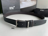 Montblanc Belt Top version Business Casual Belt Belt High Quality Double-Sided Head Layer Cowhide with Steel Buckle Men's Leather Belt Fashion All-Match Business Belt Double-Sided Available3.5