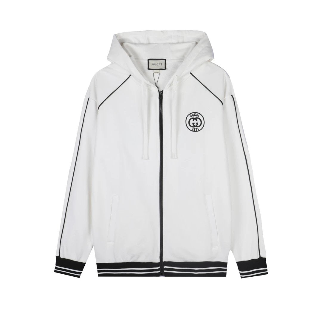Gucci Hoodie Embroidery on the chest logo Hooded Sweatshirt Jacket Unisex Sports Casual Loose Fit Versatile