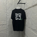 Givenchy T-shirt Back Splash Ink Letter Totem Print logo round Neck Short Sleeve25ss New pure cotton T Unisex T-Shirt OS Drop Shoulder Loose Fit Base Shirt Top T-Shirt Short Sleeve