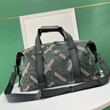Burberry backpack Top version New Large Capacity TB Printed Travel Bag First Layer Cowhide Stitching Canvas Travel Bag Unisex Storage Bag Luggage Bag