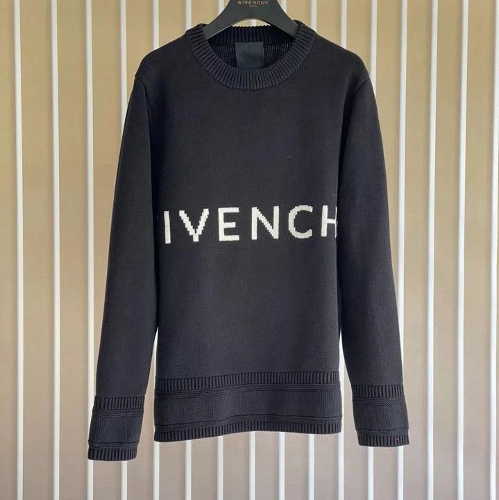 Givenchy Sweater Top Version Men's Classic Letters logo Black Panel Sweater Sweater