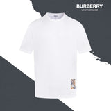 Burberry T-shirt Plaid Pattern Patch Embroidery logo round Neck Short Sleeve25ss New Pure Cotton Unisex Style T T-shirt OS Loose Fit Base Shirt Top Half Sleeve T-Shirt
