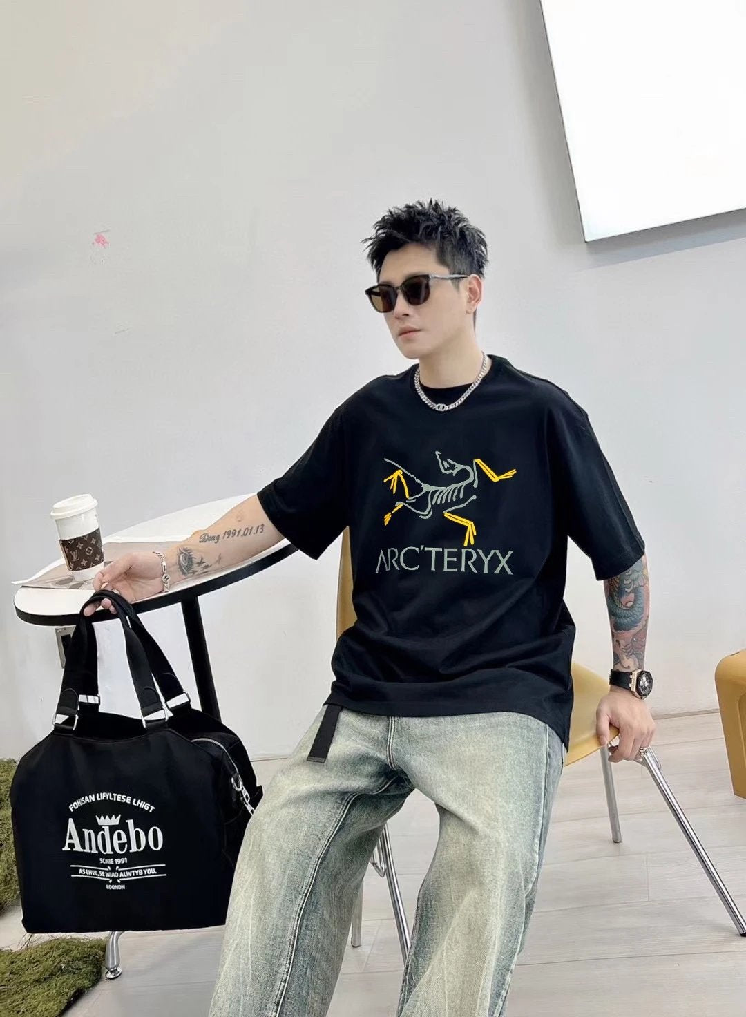 Arc'teryx T-shirt Chest Brand Pattern Print logo round Neck Short Sleeve25ss New Pure Cotton Unisex Style T T-shirt OS Loose Fit Base Shirt Half Sleeve T-Shirt Top Half Sleeve