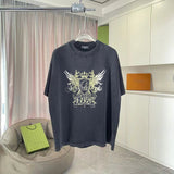 Balenciaga T-shirt Chest Crown Wing Pattern Print logo round Neck Short Sleeve25ss New pure cotton T Unisex T-Shirt OS Loose Fit Base Shirt Top Half Sleeve T-Shirt
