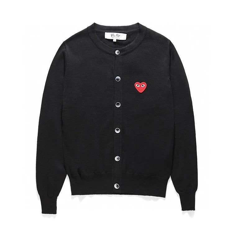 Rei Kawakubo Sweater Top Version Fashion Brand Ling Women's round Neck Love Couple Coat Cardigan Heart Knitted Woolen Sweater play Sweater