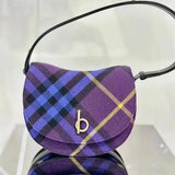 Burberry Women's Bag Top version 【Super Original High Version】Same Style Ring as Gianna Jun Plaid24New RockingHorse Handbag Women's Bag New Selenodont Bag Hobos Crossbody Shoulder Bag